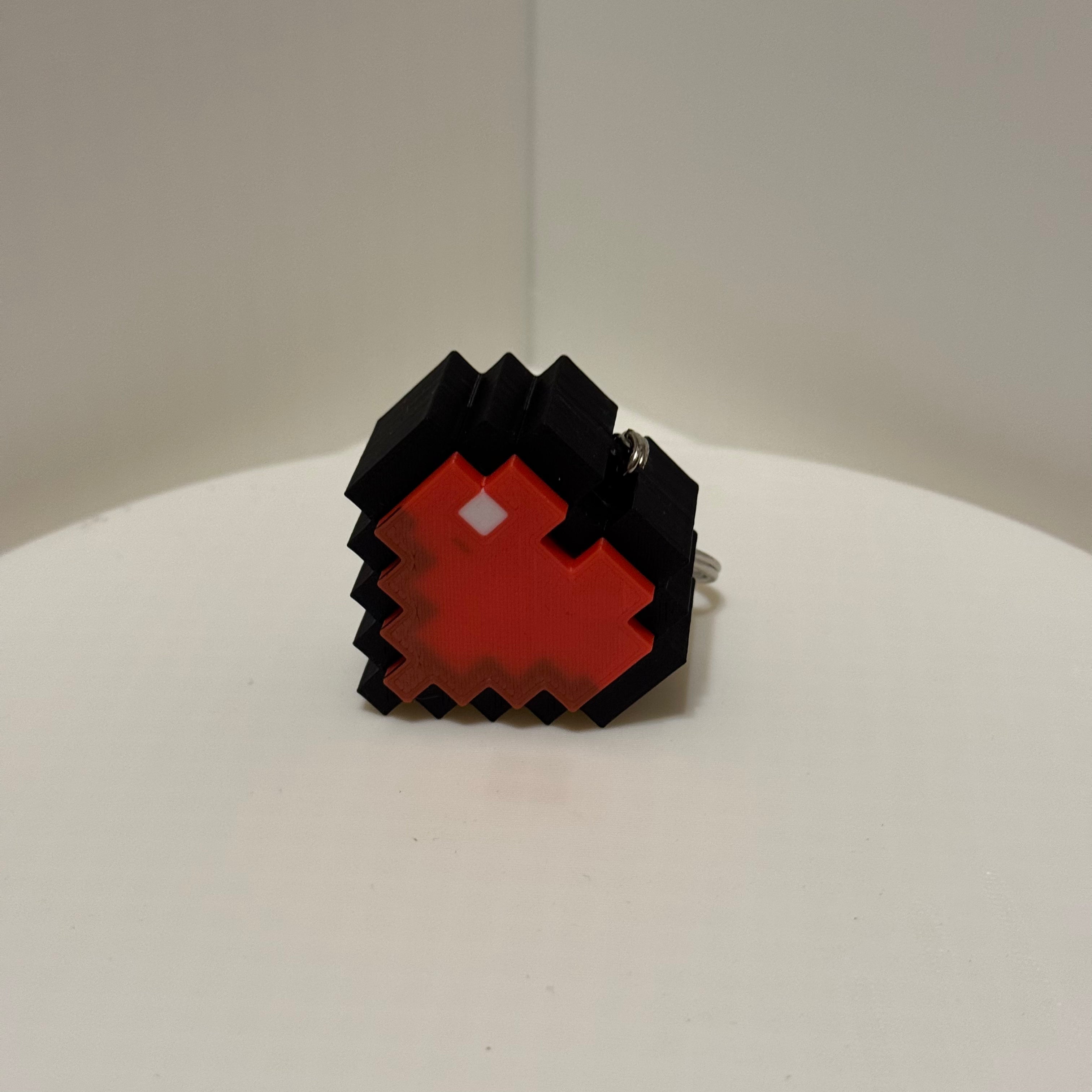 Pixel Heart Clicker Keychain